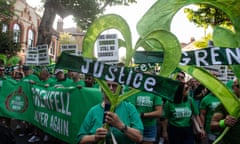 Thousands of local people and survivors join a silent walk on the sixth anniversary of the Grenfell Tower fire, on 14 June 2023.