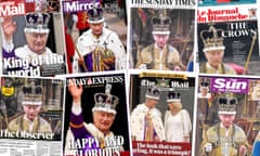 Composite of front pages in papers including the Sunday Mail, Le Journal du Dimanche, the Mail and the Observer