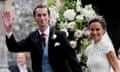 Pippa Middleton and her new husband James Matthews smile following their wedding ceremony at St Mark’s Church in Englefield, Berkshire.