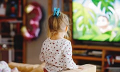 A child watching TV