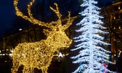 Lights fantastic: Christmas decorations in Helsinki, Finland.