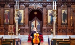 Guy Johnston practising The Protecting Veil at the Greek Orthodox Cathedral of Divine Wisdom, February 2024