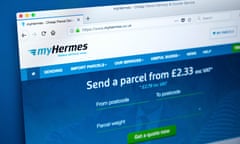 Official website flagging up cheap rates offered by Hermes parcel delivery company.