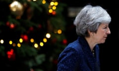 The prime minister, Theresa May, addresses the media outside 10 Downing Street after it was announced that the Conservative party will hold a vote of no confidence in her leadership on Wednesday 12 December. Reuters/Peter Nicholls