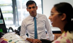 Rishi Sunak meets students during a visit to Mulberry school for girls in east London in July