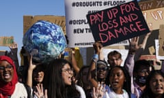 Young people protest at Cop27 in Egypt in 2022.