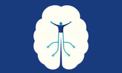 Illustration of a brain with a person and wires inside