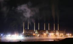 Nighttime image of Hazelwood power station.