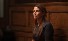 a nicely lit closeup of Coleen Rooney seated in a courtroom in The Real Wagatha Story.