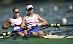 Helen Glover, left, and Heather Stanning in the rowing coxless pairs