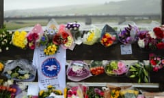 Floral tributes after the Shoreham airshow crash, in which 11 people died.