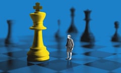 chess pieces on board with Theresa May