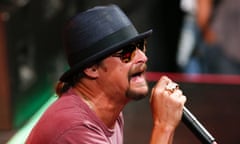(FILES) This file photo taken on May 05, 2015 shows Kid Rock performing at the Live Nation Celebration of National Concert Day at Irving Plaza on May 5, 2015 in New York. Right-leaning rockers Lynyrd Skynyrd, Kid Rock and Rick Springfield will be among performers in Cleveland on the sidelines of this month’s Republican convention. / AFP PHOTO / KENA BETANCURKENA BETANCUR/AFP/Getty Images