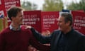 Keir Starmer (right) celebrates with the newly elected Labour MP Alistair Strathern in Bedford.