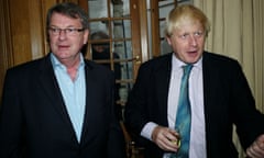 CT Group co-owner Lynton Crosby, left, with Boris Johnson at the Spectator magazine summer party in 2019