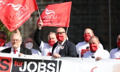 Steve Turner (centre) of Unite