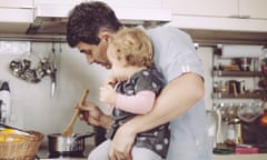 Father and daughter cooking