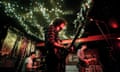 Car Seat Headrest band's singer/guitarist Will Toledo(R) performs  on October 15, 2015 during the CMJ Music Marathon in New York. Starting as a teenager, Toledo put out 11 homemade albums and posted them online, many of them raw ruminations on depression, death and drinking. AFP PHOTO/JEWEL SAMADJEWEL SAMAD/AFP/Getty Images