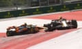 Max Verstappen and Lando Norris collide on the 64th lap.