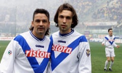 AS Photo Archive<br>UNSPECIFIED, ITALY: 2000-01 Roberto Baggio and Andrea Pirlo of Brescia Calcio pose for photo during the Serie A match between ACF Fiorentina and Brescia Calcio at Stadio Artemio Franchi in Florence , Italy.  (Photo by Alessandro Sabattini/Getty Images)