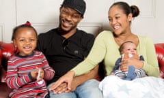 Ashley Walters with his wife Danielle Isaie, daughter Amiaya-Love and son River.