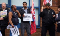 Striking Uber drivers in Birmingham in May last year