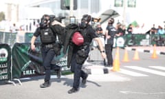 Members of the NYPD emergency unit compete at the UEA Swat challenge in Dubai.