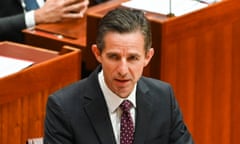 Simon Birmingham speaking in the senate