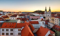 The old town of Brno seen from the town hall tower.