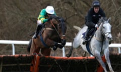 Tony McCoy was back on the racecourse at Kempton on Friday, riding Hargam in a workout with his mount’s fellow Champion Hurdle hope My Tent Or Yours, left.