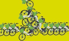 A collage of Lime bikes on a lime-coloured background