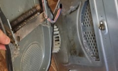 Hotpoint tumble dryer that caught fire after it had been modified.