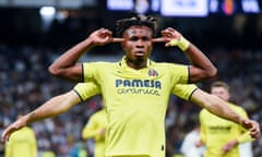 Samuel Chukwueze celebrates his winner, one of two goals scored in a superb individual performance.