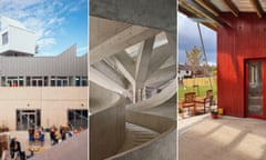 a composite of East Quay Arts Centre in Watchet, Somerset; the Marshall Building, London and St James’s farm, Belfast.