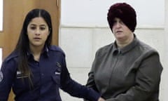 Malka Leifer being brought into a courtroom in Jerusalem in February 2018.
