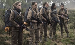 from left, Jennifer Jason Leigh, Natalie Portman, Tuva Novotny, Tessa Thompson and Gina Rodriguez in Annihilation.