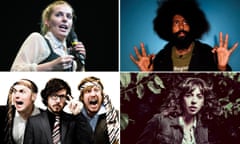 Clockwise from top left, Sara Pascoe, Reggie Watts, Bridget Christie, Pappy’s.