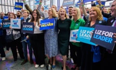 Liz Truss with supporters at a Tory party hustings in Perth, Scotland, last week