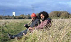 Ollie Olanipekun (red hat) and Nadeem Perera co-founders of Flock Together