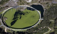 An aerial view of the Brickpit ring walk at Sydney Olympic Park