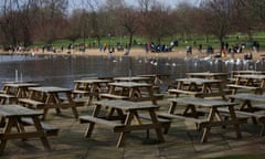 UK Government Prepares To Deliver Road Map Out Of Lockdown<br>LONDON, ENGLAND - FEBRUARY 21: Empty outdoor seating at the Serpentine Bar &amp; Kitchen, Hyde Park, on February 21, 2021 in London, England. The British government is expected to announce tomorrow its plans for easing current lockdown measures, as covid-19 cases decline. (Photo by Hollie Adams/Getty Images)