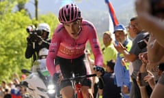 Geraint Thomas during the 20th stage of this year's Giro d'Italia.