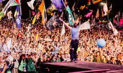 Coldplay on the Pyramid stage at Glastonbury