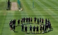 The England squad gather before a nets session in Cape Town. They will fly home on Thursday.