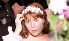 Headshot of presenter Angela Scanlon in 2024, recreating a childhood communion photo