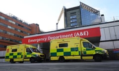 Ambulances outside a hospital's emergency department