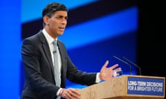 Rishi Sunak delivers his keynote speech at the Conservative party’s conference in Manchester this week.