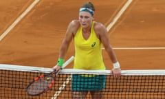 Samantha Stosur pictured during her tie with Christine McHale