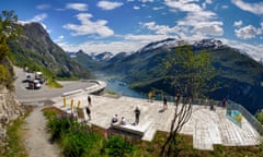 A scenic pit stop on the winding Trollstigen – ‘Troll’s Road’ – part of the Norwegian Scenic Route.