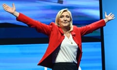 FRANCE2022-POLITICS-ELECTION-RN<br>French far-right party Rassemblement National (RN) presidential candidate Marine Le Pen arrives to deliver a speech at a gathering with supporters as part of a campaign visit in Avignon on April 14, 2022. (Photo by CHRISTOPHE SIMON / AFP) (Photo by CHRISTOPHE SIMON/AFP via Getty Images)